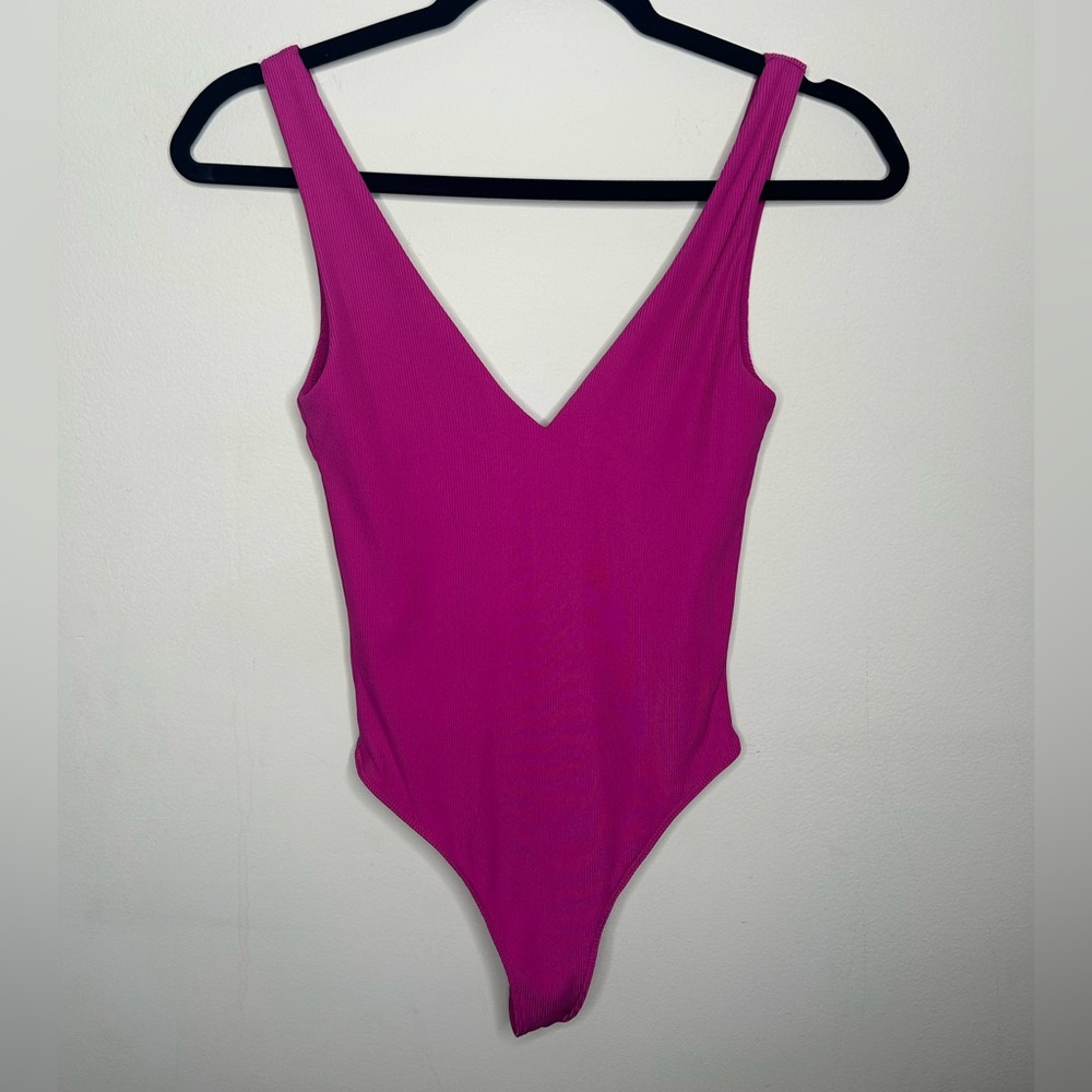 House of Harlow 1960 Bodysuit Fuchsia Pink One Piece Thong Cheeky Onesie XS